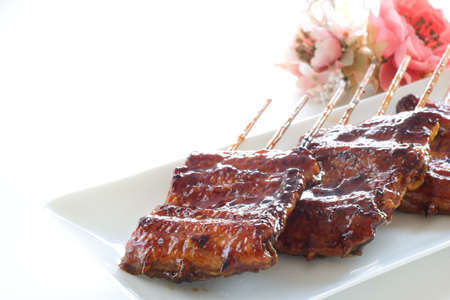 Japanese food, grilled eel Unagi fish and sweet sauceの写真素材