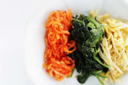 Korean food, seasoning vegetable Namul for vegetarian foodの写真素材