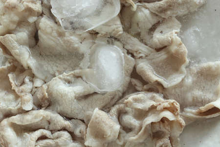 Japanese cooking, prepared summer pork salad boiled and icedの写真素材