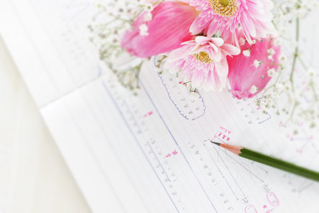 Pencil written maths note, for high school homework imageの写真素材