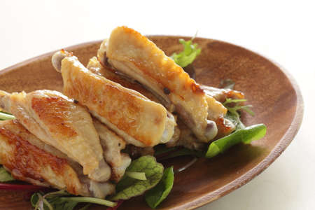Homemade halved cut chicken wings grill for asian foodの写真素材
