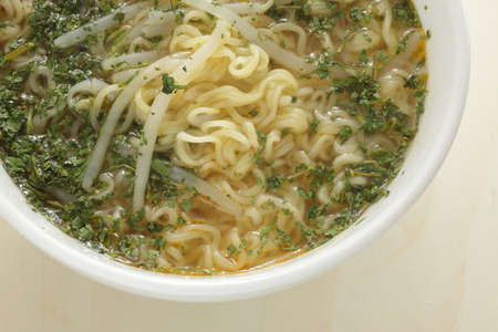 Seaweed and instant noodles for Japanese food imageの写真素材