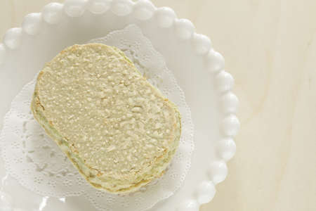 Green tea pastry cookie for confectionery food imageの写真素材