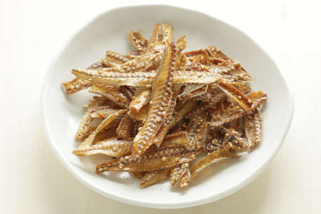 Japanese food, dried eel fish bone  for regional aの写真素材