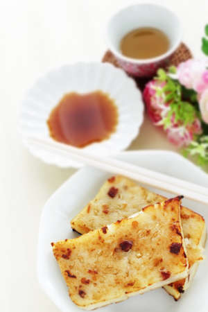 Chinese yum cha food, pan fried radish cake for new year food imageの写真素材