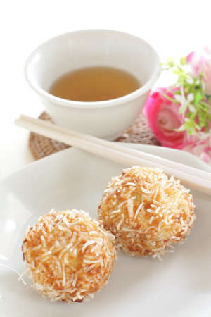 Chinese food, dim sum dumpling on dish for Yum Cha Imageの写真素材