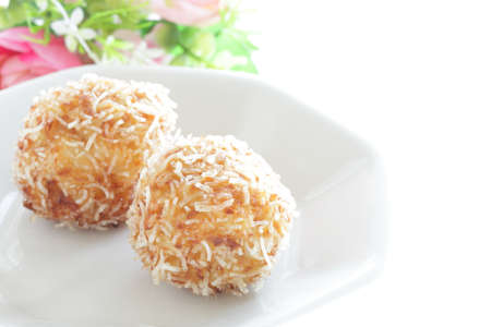 Chinese food, dim sum dumpling on dish for Yum Cha Imageの写真素材