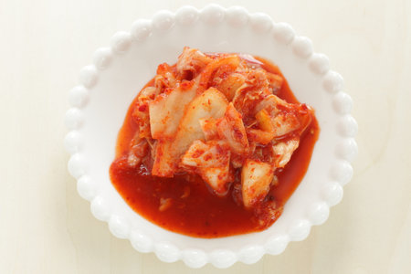 Korean food, spicy Chinese cabbage pickles Kimchiの写真素材