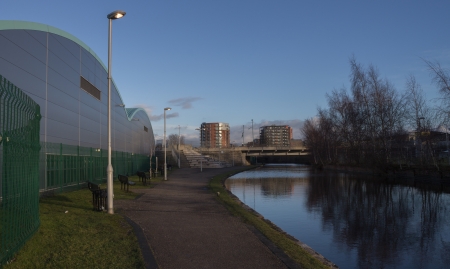 Ashton Canal in Sport City, Manchesterのeditorial素材