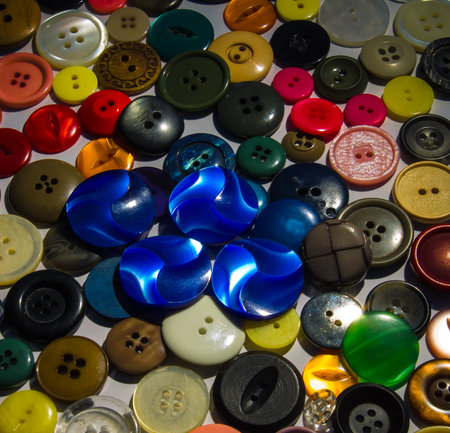 Sewing buttons, isolated on white background