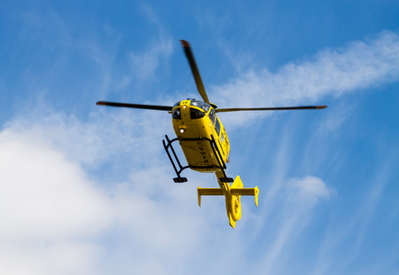 North West Air Ambulance Eurocopter EC135 taking offのeditorial素材