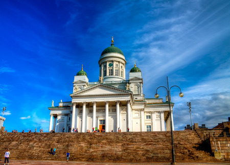 Helsinki Cathedral during a sunny day, blue skyのeditorial素材