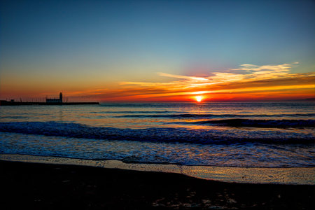 Scarborough Lighthouse at Dawn.
