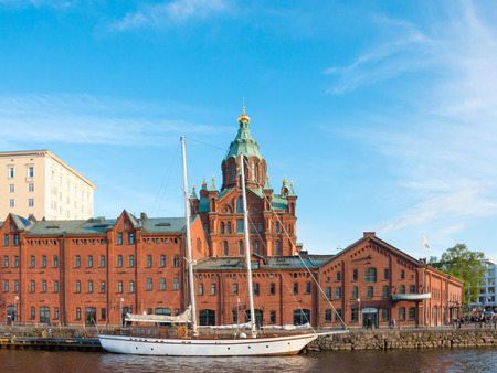 Uspenski Cathedral, Eastern Orthodox cathedral in Helsinki, capital of Finland. The Cathedral is dedicated to the Dormition of the Virgin Mary.のeditorial素材