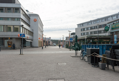 Cityscape in Rovaniemi, small city located in Arctic Circle, Finnish Lapland.のeditorial素材