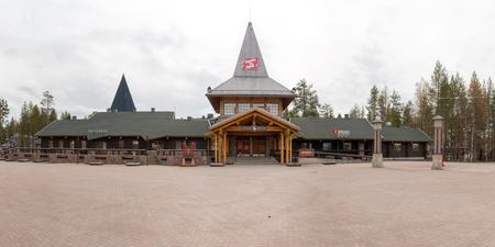 Santa Claus Village, an amusement park in Rovaniemi, a small town in the Lapland region of Finland. Panorama.のeditorial素材