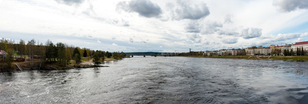 Kemijoki, the longest river in Finland. Panorama.の写真素材