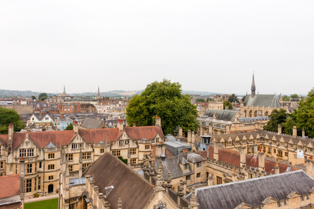 Cityscape of Oxford, a city in South East England, county town of Oxfordshire and home of University of Oxford.の写真素材