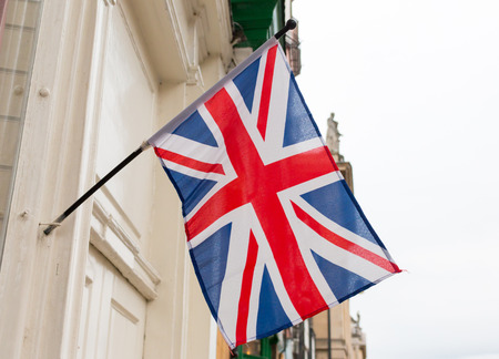 Union Jack in central Oxford, England.の写真素材