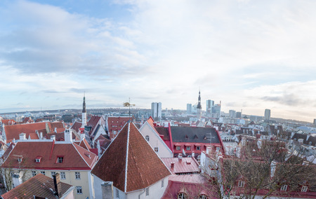 Skyline of Tallinn, capital of Estonia.のeditorial素材