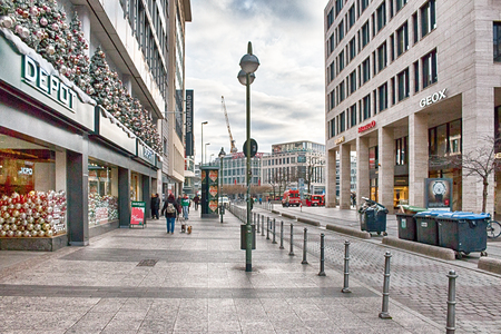 Streets of Frankfurt am Main, the largest city in the German state of Hesse and major European financial hub. HDR.のeditorial素材