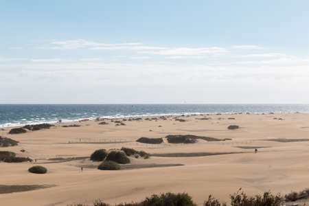 View of Beach in Playa del Ingles, Maspalomas, Gran Canaria, Spain.の写真素材