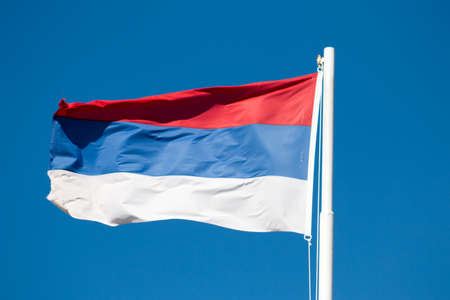Flag of Russia and a blue sky.の写真素材
