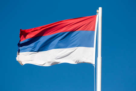 Flag of Russia and a blue sky.の写真素材