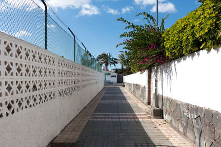 View of town centre in Playa del Ingles, Maspalomas, Gran Canaria, Spain. HDR.の写真素材