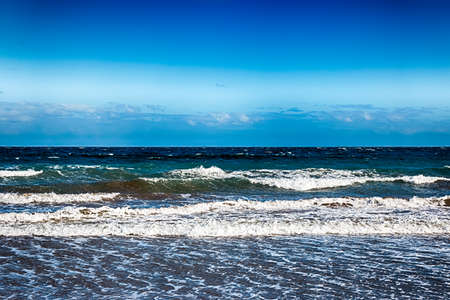View of Beach in Playa del Ingles, Maspalomas, Gran Canaria, Spain. HDR.の写真素材