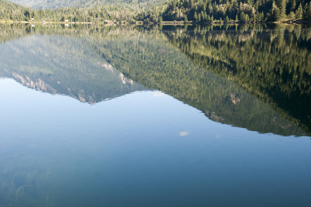 Sky reflected in the lakeの写真素材