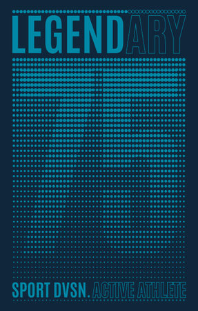 Legendary 75 sport division, t-shirt modern graphic design, athletic, number with pointsのイラスト素材