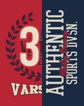 Varsity sport graphic, t-shirt sportのイラスト素材