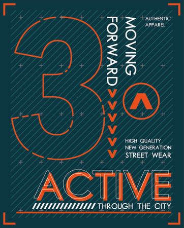 03 Active moving forward graphic designのイラスト素材