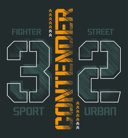 Contender 32 sport urban street t-shirt vectorのイラスト素材