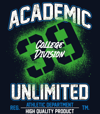 Academic unlimited 39 college division sport athleticのイラスト素材