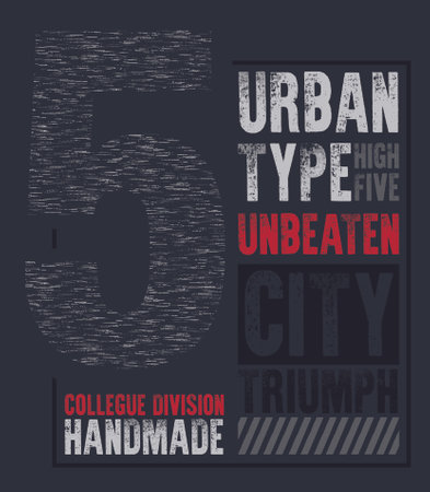Number five urban city, sport graphic design t-shirtのイラスト素材