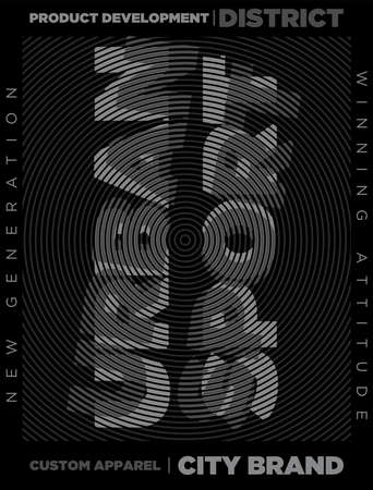 Urban sport text in circles graphic t-shirt vector seal printのイラスト素材