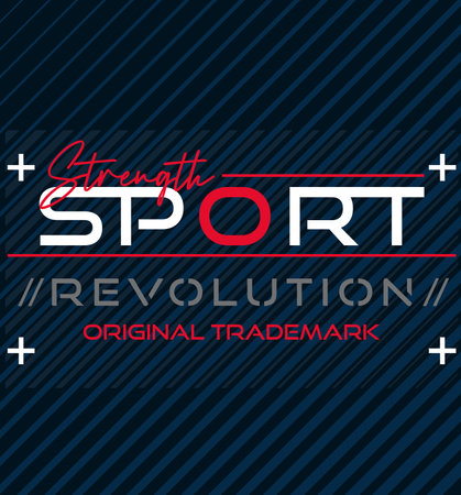 Strength sport revolution graphic t-shirt, casual and urban clothing vector illustrationのイラスト素材