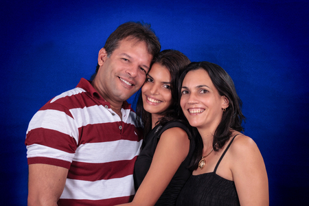 Photo of happy family, father, daughter and mother.の写真素材