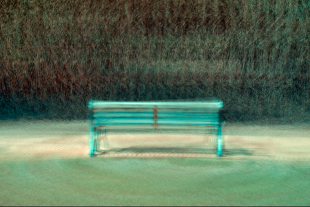 wood bench in a parkの写真素材