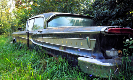 Mackinaw, Illinois %u2013 September 24, 2016 :  1958 Edsel Citation side rear view.のeditorial素材