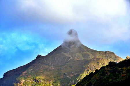Roque de Taborno, natural place in the Anaga mountain rangeの写真素材