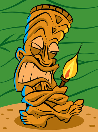 Tiki Doll with torchのイラスト素材