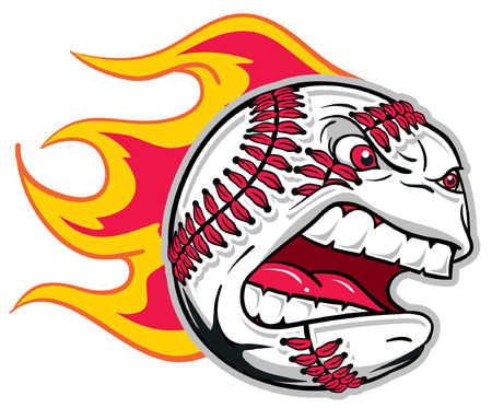 Flamed Angry Baseballのイラスト素材