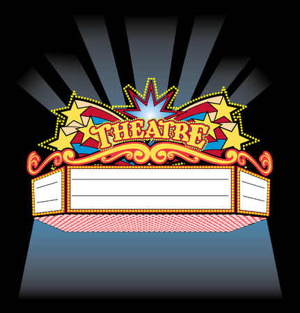 Bright Colorful spot light showtime Theatre Marqueeのイラスト素材