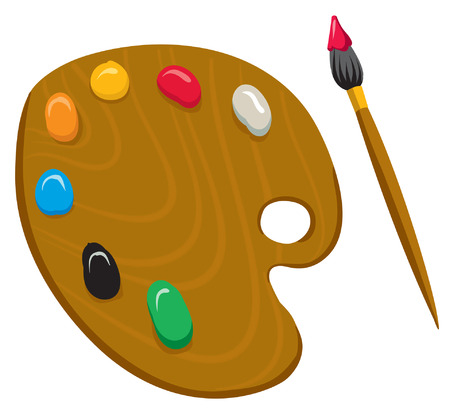 An Illustration of a Artist Pallete Primary colorsのイラスト素材