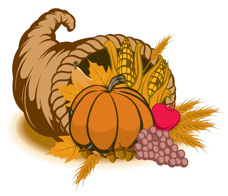 An Illustration of a cornucopia for fallのイラスト素材