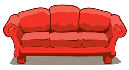 An Illustration of a big comfy red couchのイラスト素材