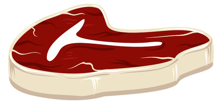 An Illustration of a raw slab of steakのイラスト素材